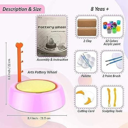Kids Pottery Wheel Battery Operated Pottery Making Machine Painting Kit